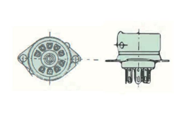 Drawing of a vacuum tube socket